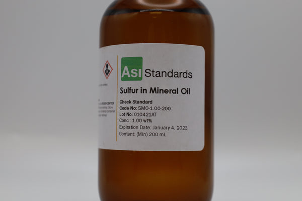 Sulfur In Mineral Oil Calibration Standards, Low Level, 0-0.1 Wt%