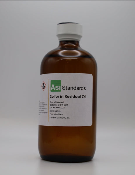 Estándares de calibración de azufre en aceite residual, 10 estándares, blanco: 5,0 % en peso
