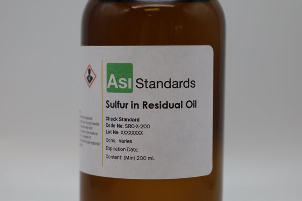 Estándar de verificación de azufre en aceite residual: baja concentración